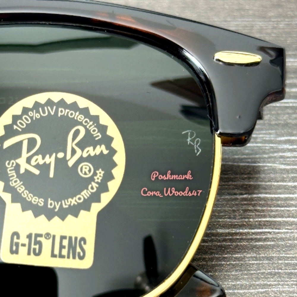 RayBan Clubmaster Green Lenses RB3016 Tortoise Frame Unisex New - Picture 11 of 16